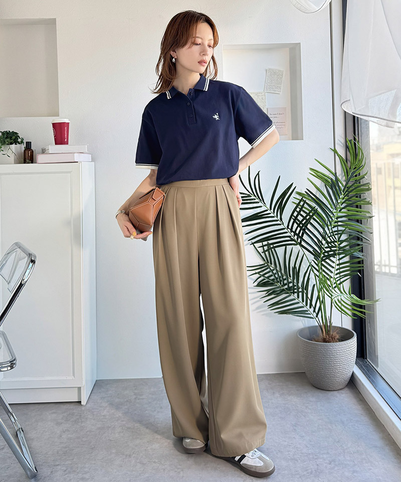 【 クラシカルエルフ classical elf 】ポロシャツ レディース 半袖 トップス スポーティ 鹿の子 ロゴ刺繍 綿100％ メンズライク 甘辛バランス | classicalelf | 15