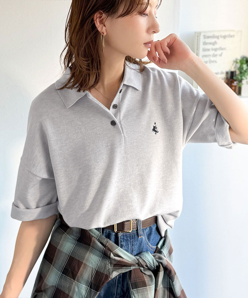 【 クラシカルエルフ classical elf 】ポロシャツ レディース トップス Tシャツ ワンポイント 刺繍 ルーズ ポロ ニット プルオーバー 半袖 おしゃれ | classicalelf | 07