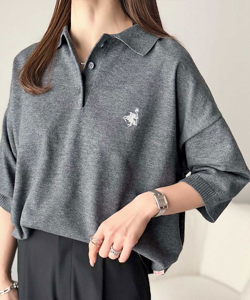 【 クラシカルエルフ classical elf 】ポロシャツ レディース トップス Tシャツ ワンポイント 刺繍 ルーズ ポロ ニット プルオーバー 半袖 おしゃれ | classicalelf | 09