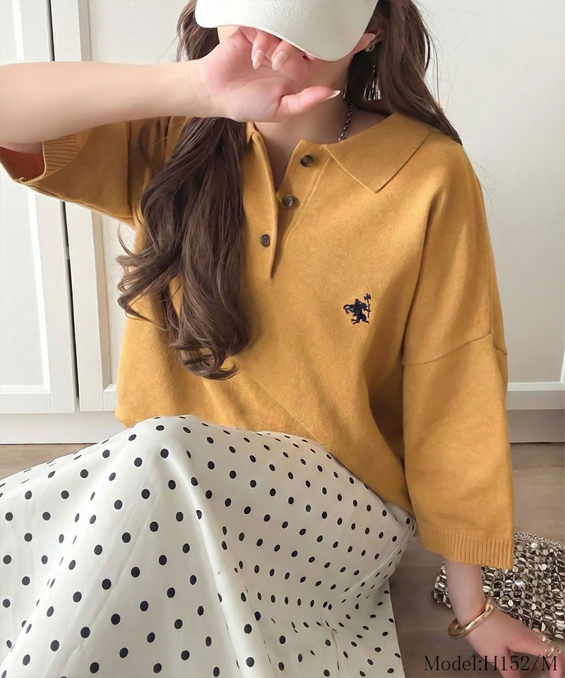 【 クラシカルエルフ classical elf 】ポロシャツ レディース トップス Tシャツ ワンポイント 刺繍 ルーズ ポロ ニット プルオーバー 半袖 おしゃれ | classicalelf | 14
