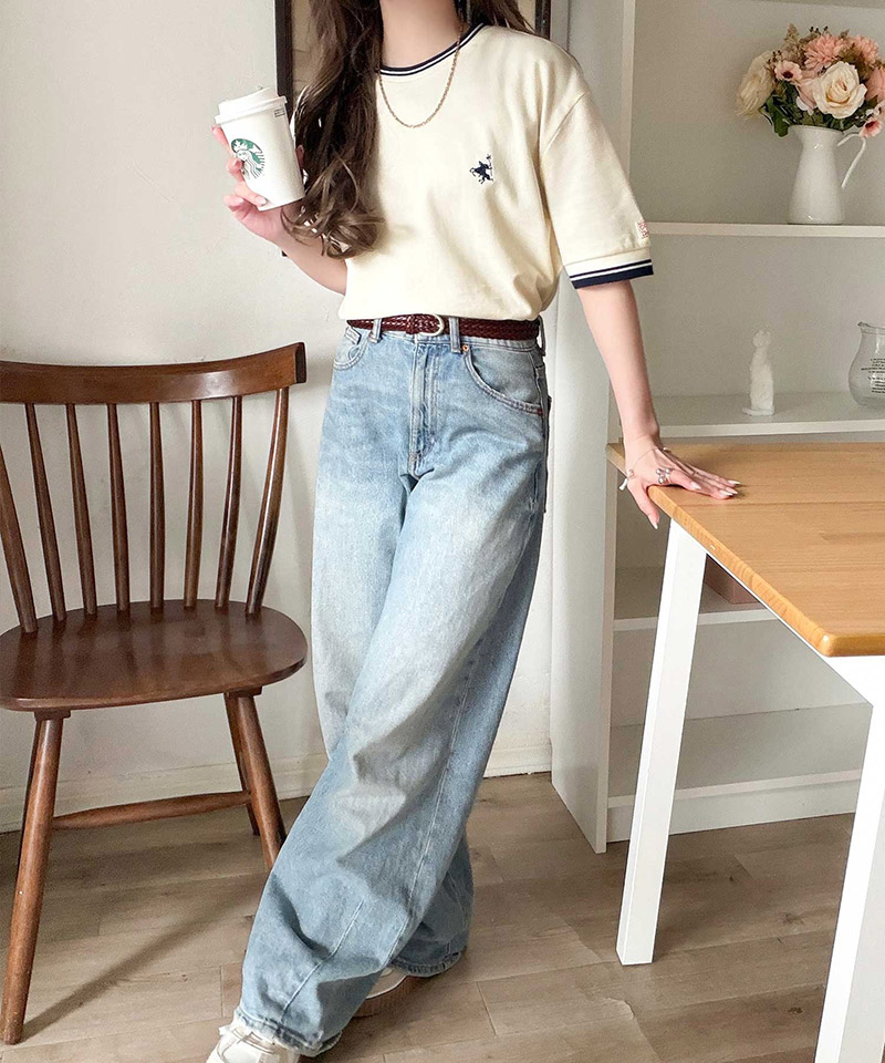 【 クラシカルエルフ classical elf 】tシャツ レディース 半袖 ロゴ トップス カットソー 鹿の子 胸刺繍 ルーズ ラウンドネック シンプル 刺繍ロゴ | classicalelf | 03