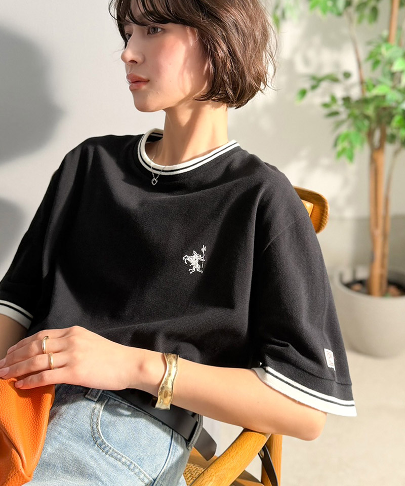 【 クラシカルエルフ classical elf 】tシャツ レディース 半袖 ロゴ トップス カットソー 鹿の子 胸刺繍 ルーズ ラウンドネック シンプル 刺繍ロゴ | classicalelf | 09