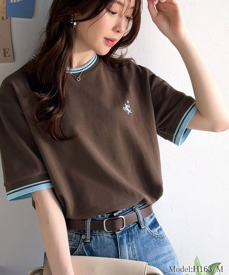 【 クラシカルエルフ classical elf 】tシャツ レディース 半袖 ロゴ トップス カットソー 鹿の子 胸刺繍 ルーズ ラウンドネック シンプル 刺繍ロゴ | classicalelf | 10
