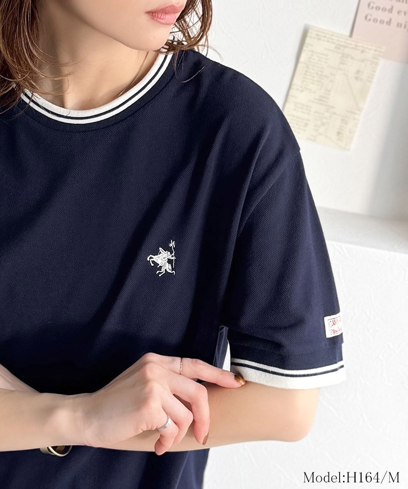 【 クラシカルエルフ classical elf 】tシャツ レディース 半袖 ロゴ トップス カットソー 鹿の子 胸刺繍 ルーズ ラウンドネック シンプル 刺繍ロゴ | classicalelf | 13