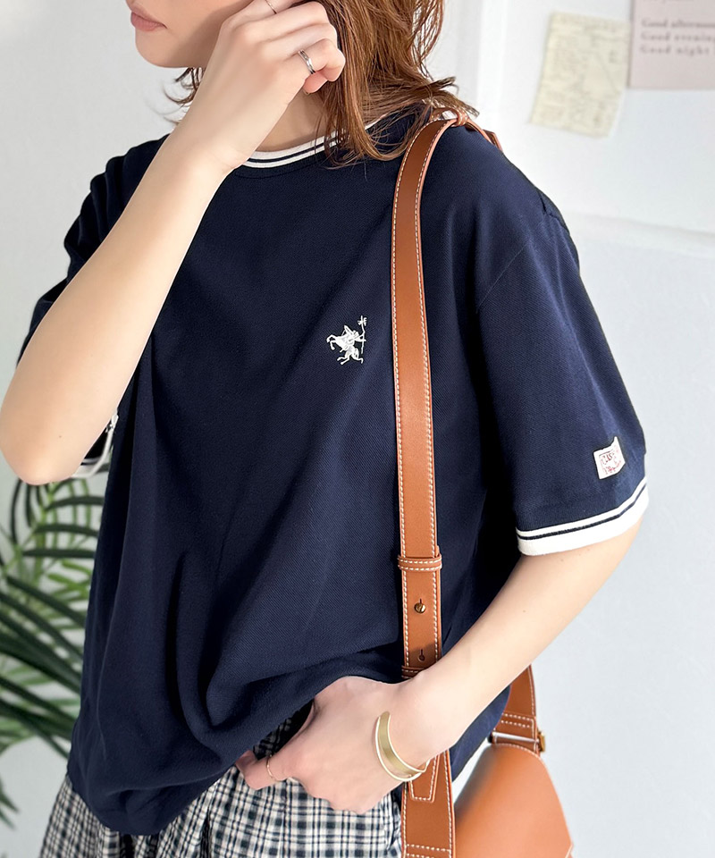 【 クラシカルエルフ classical elf 】tシャツ レディース 半袖 ロゴ トップス カットソー 鹿の子 胸刺繍 ルーズ ラウンドネック シンプル 刺繍ロゴ | classicalelf | 14