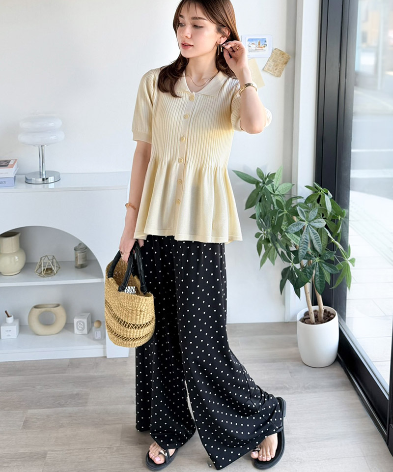 【 クラシカルエルフ classical elf 】 ニット 半袖 レディース トップス リブニット 5分袖 ペプラム | classicalelf | 05