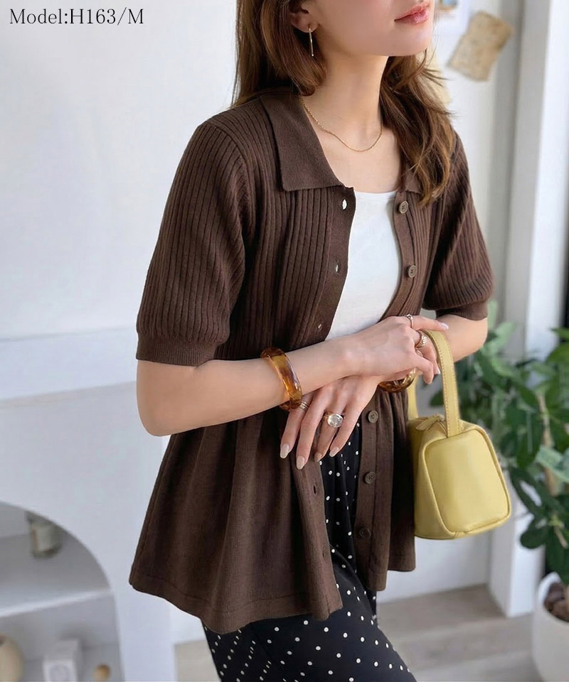 【 クラシカルエルフ classical elf 】 ニット 半袖 レディース トップス リブニット 5分袖 ペプラム | classicalelf | 11