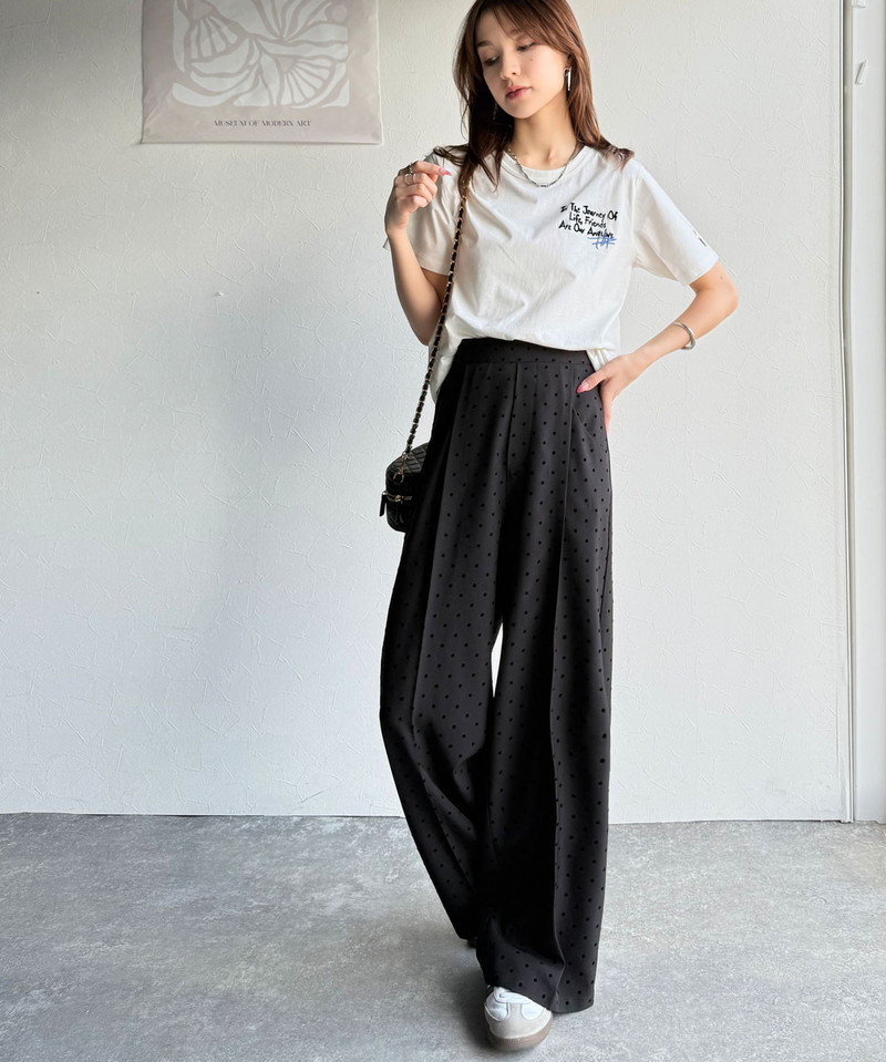 オーガニックコットン100%らくがき風刺繍 無地＆ボーダー柄半袖Tシャツ  Classical Elf クラシカルエルフ ce1260396 | classicalelf | 05