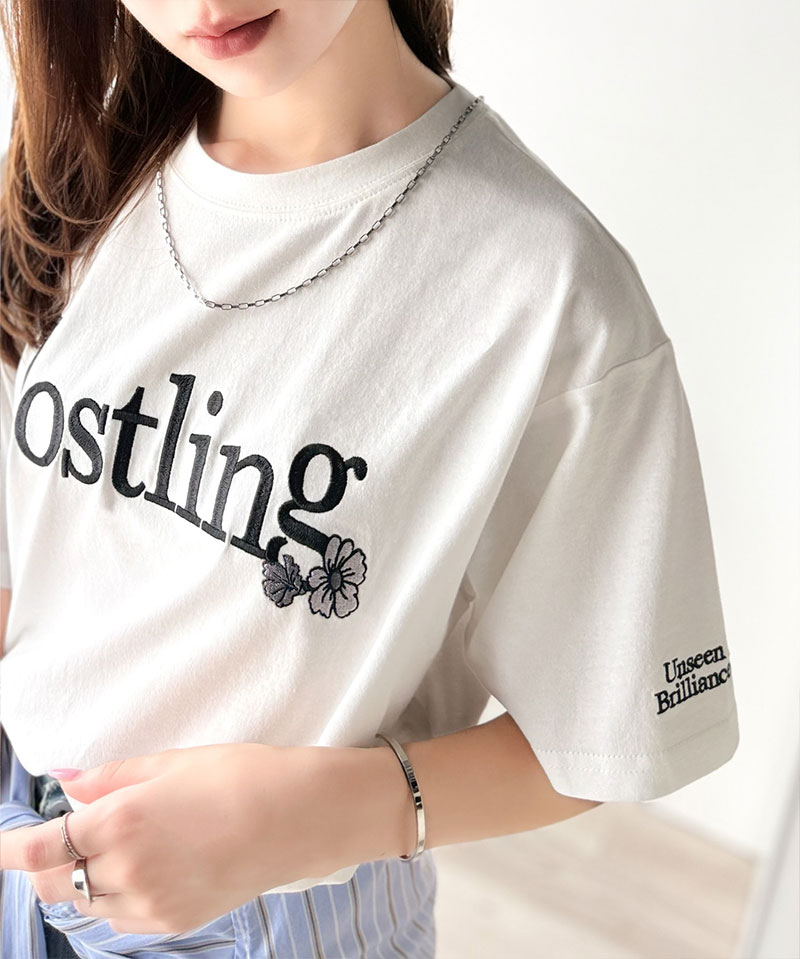 ナチュラルな中に、さりげない華。綿100％ロゴ×フラワー刺繍ビッグTシャツ（半袖） Classical Elf クラシカルエルフ ce1260485 | classicalelf | 04