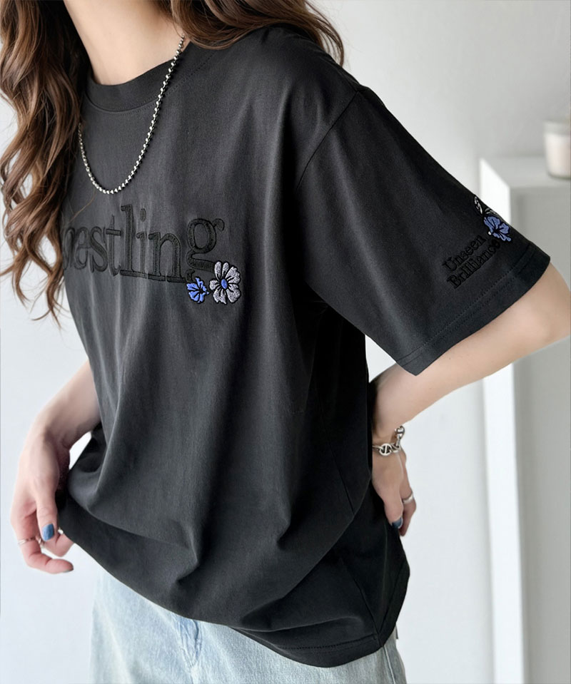 ナチュラルな中に、さりげない華。綿100％ロゴ×フラワー刺繍ビッグTシャツ（半袖） Classical Elf クラシカルエルフ ce1260485 | classicalelf | 07