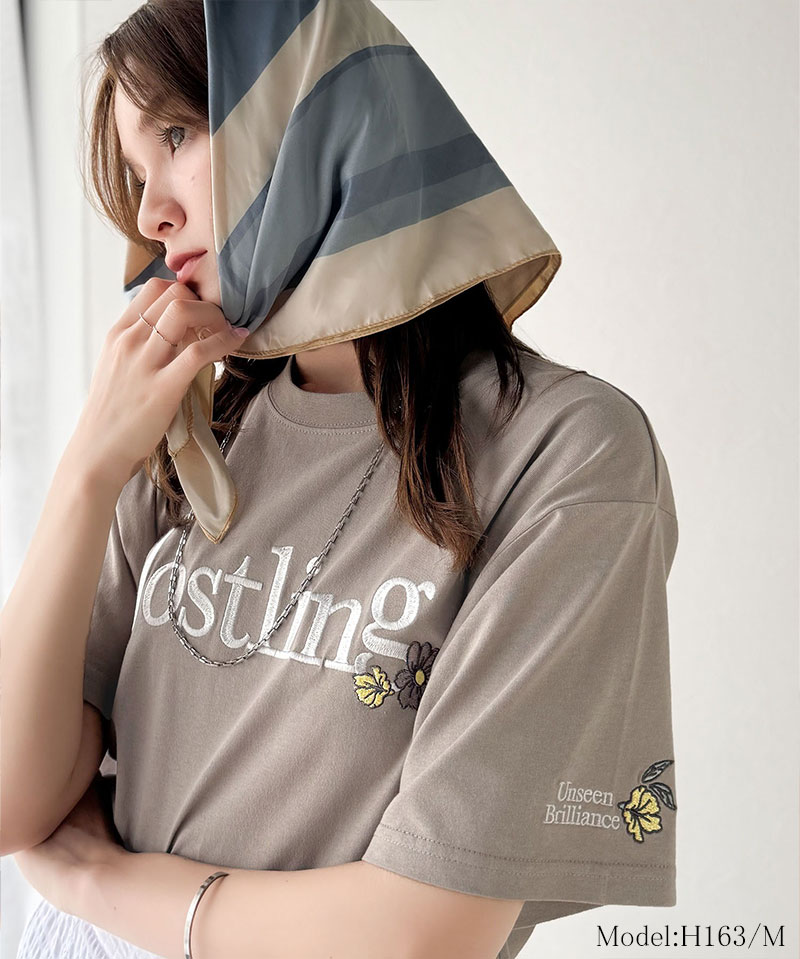 ナチュラルな中に、さりげない華。綿100％ロゴ×フラワー刺繍ビッグTシャツ（半袖） Classical Elf クラシカルエルフ ce1260485 | classicalelf | 12
