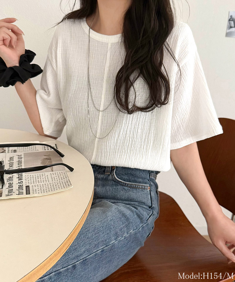 軽やか涼感、さらり抜け感。楊柳ベーシックTシャツ(半袖) Classical Elf クラシカルエルフ ce1260529 | classicalelf | 03
