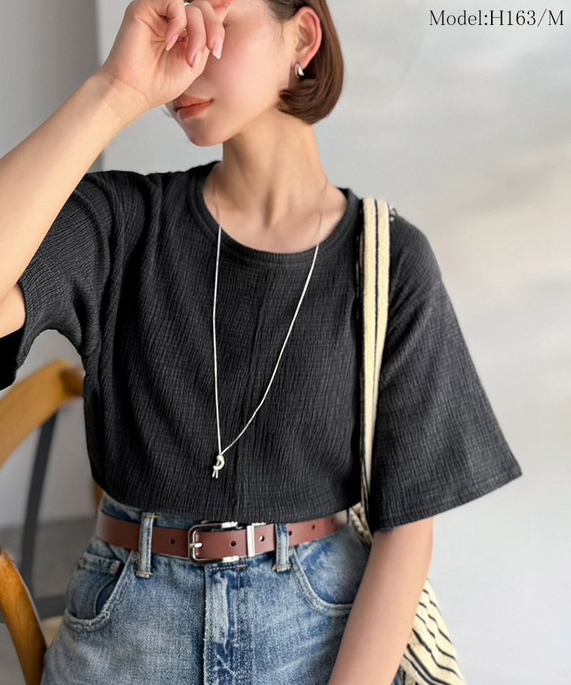 軽やか涼感、さらり抜け感。楊柳ベーシックTシャツ(半袖) Classical Elf クラシカルエルフ ce1260529 | classicalelf | 09