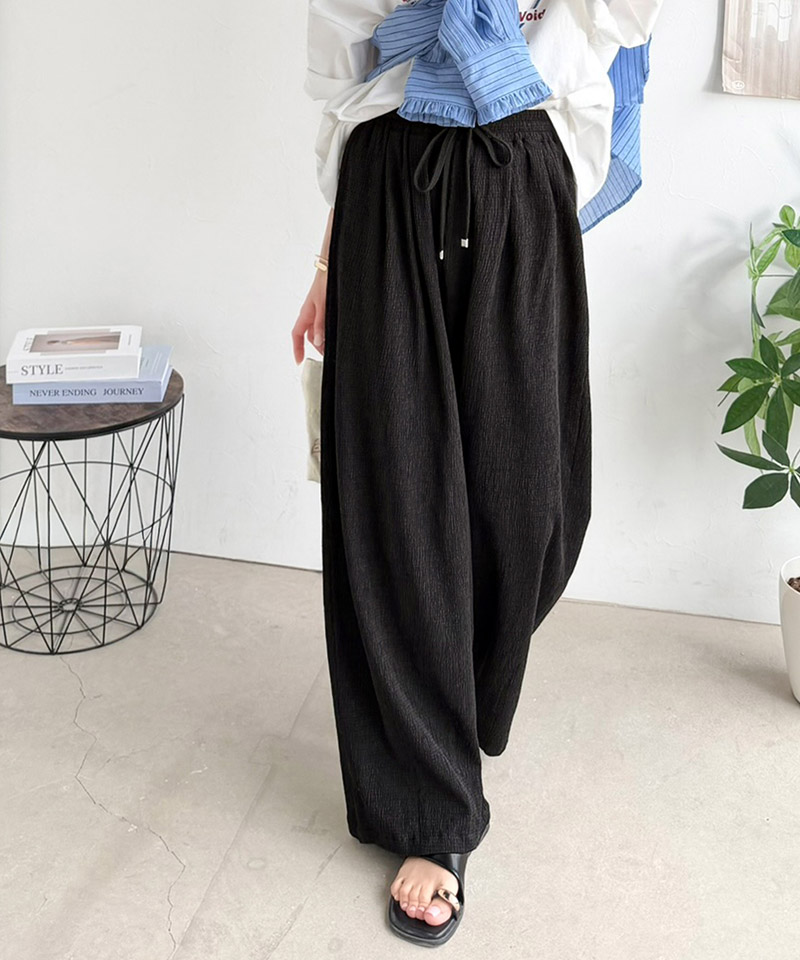 ウエストゴムで着やすく、夏に嬉しい肌触り。楊柳イージーカーブパンツ Classical Elf クラシカルエルフ ce1260532 | classicalelf | 04
