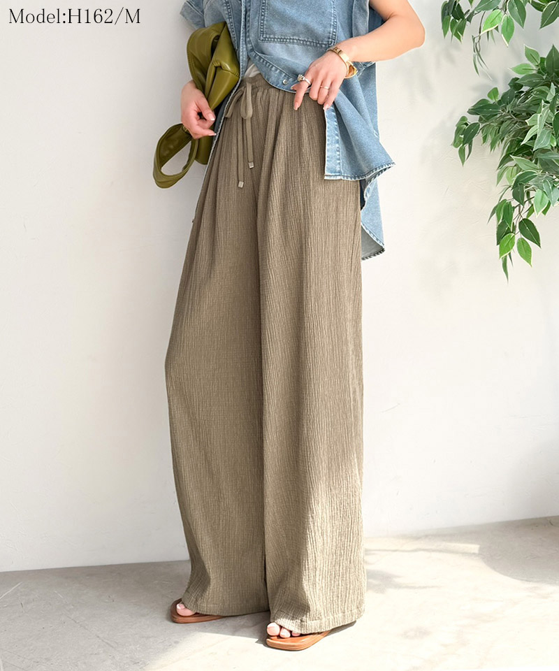 ウエストゴムで着やすく、夏に嬉しい肌触り。楊柳イージーカーブパンツ Classical Elf クラシカルエルフ ce1260532 | classicalelf | 10