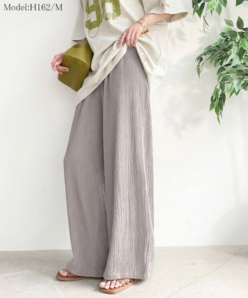 ウエストゴムで着やすく、夏に嬉しい肌触り。楊柳イージーカーブパンツ Classical Elf クラシカルエルフ ce1260532 | classicalelf | 14