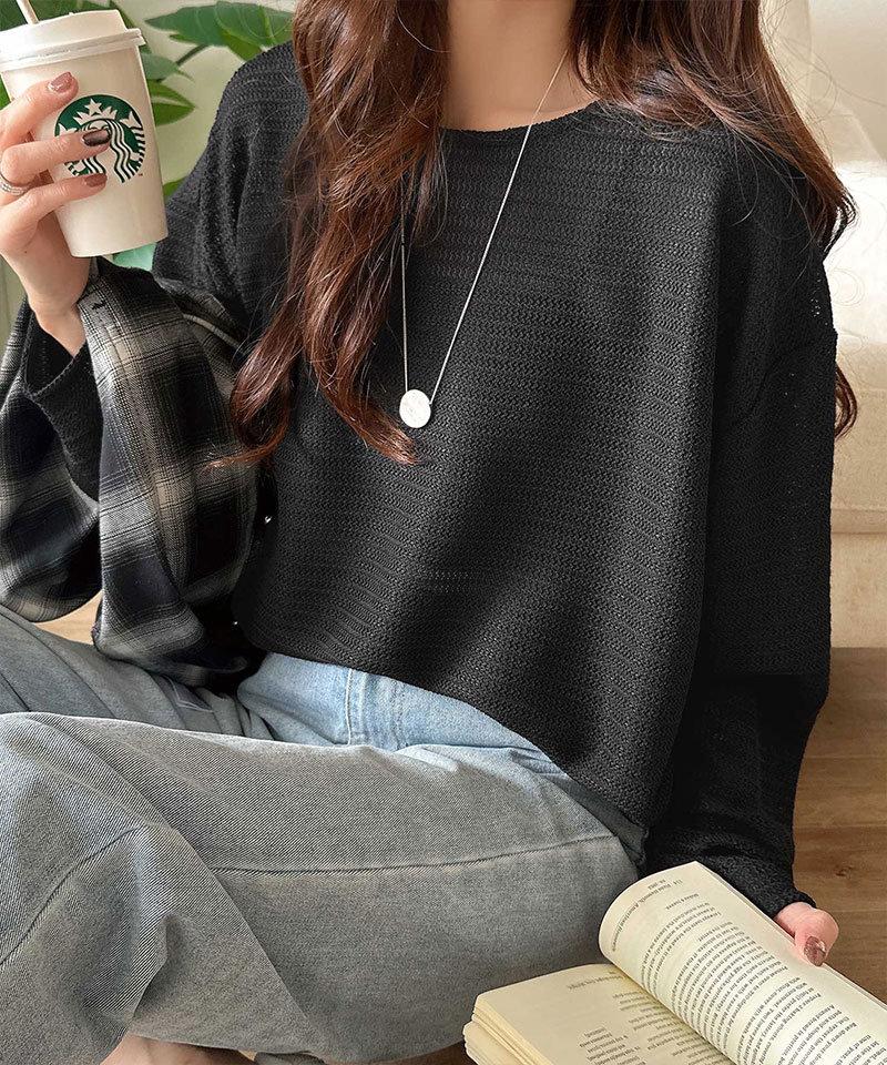 【 クラシカルエルフ classical elf 】トップス 春 レディース 長袖  Tシャツ レーシー ジャガード ドルマン プルオーバー 長袖 透け感 大きいサイズ | classicalelf | 07