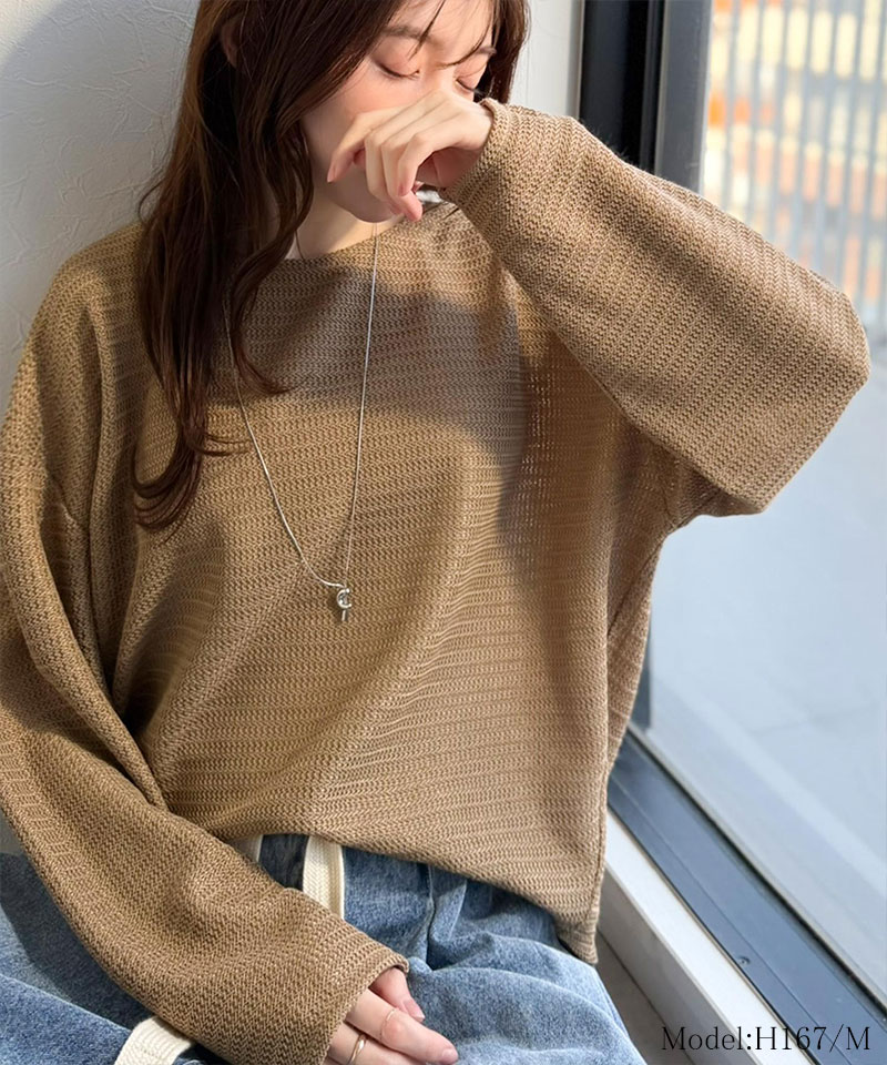 【 クラシカルエルフ classical elf 】トップス 春 レディース 長袖  Tシャツ レーシー ジャガード ドルマン プルオーバー 長袖 透け感 大きいサイズ | classicalelf | 10