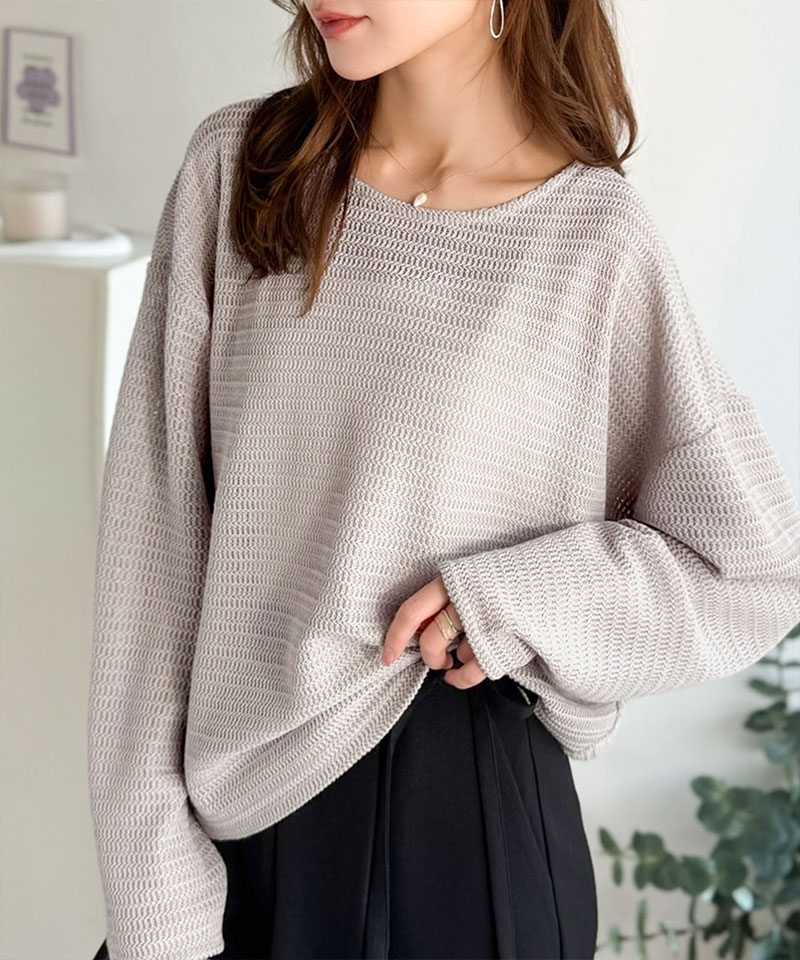 【 クラシカルエルフ classical elf 】トップス 春 レディース 長袖  Tシャツ レーシー ジャガード ドルマン プルオーバー 長袖 透け感 大きいサイズ | classicalelf | 13