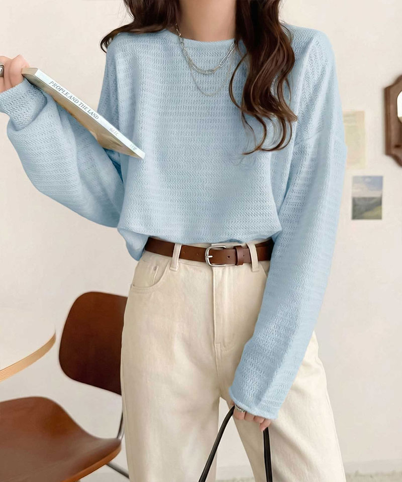 【 クラシカルエルフ classical elf 】トップス 春 レディース 長袖  Tシャツ レーシー ジャガード ドルマン プルオーバー 長袖 透け感 大きいサイズ | classicalelf | 15