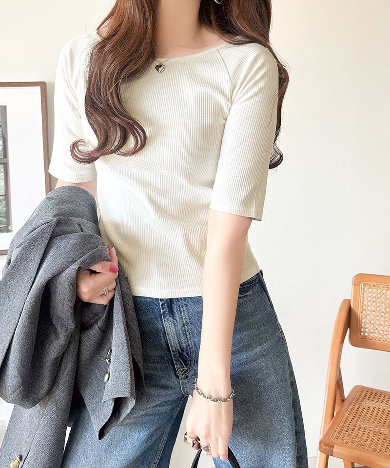 【 クラシカルエルフ classical elf 】 5分袖 レディース Tシャツ カットソー クルーネック ラグラン | classicalelf | 04