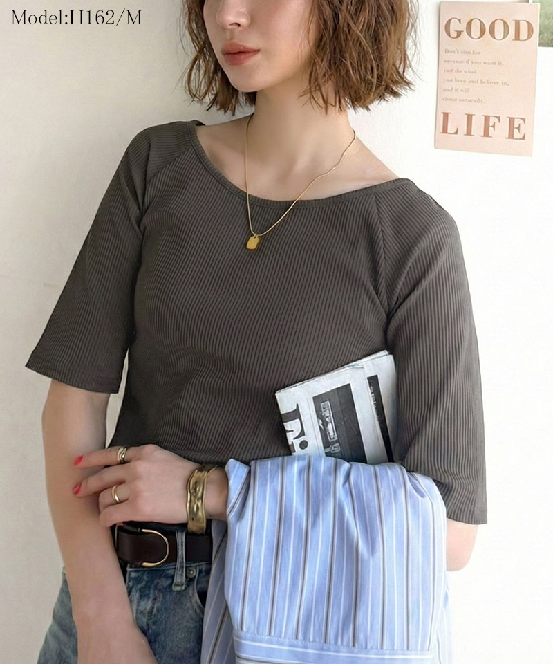 【 クラシカルエルフ classical elf 】 5分袖 レディース Tシャツ カットソー クルーネック ラグラン | classicalelf | 07