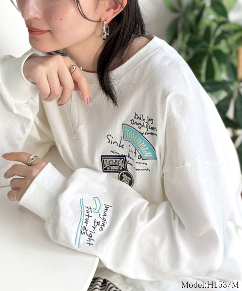 【 クラシカルエルフ classical elf 】 Tシャツ レディース 長袖 綿 100％ 刺繍 ワッペン ドルマン ロンT | classicalelf | 02