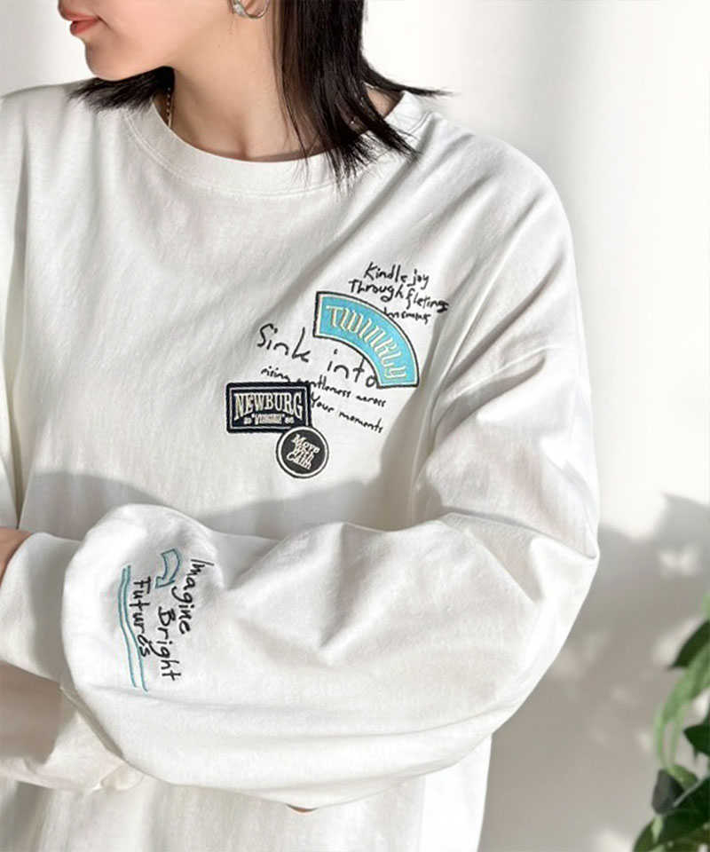 【 クラシカルエルフ classical elf 】 Tシャツ レディース 長袖 綿 100％ 刺繍 ワッペン ドルマン ロンT | classicalelf | 03