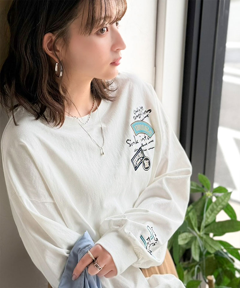 【 クラシカルエルフ classical elf 】 Tシャツ レディース 長袖 綿 100％ 刺繍 ワッペン ドルマン ロンT | classicalelf | 04