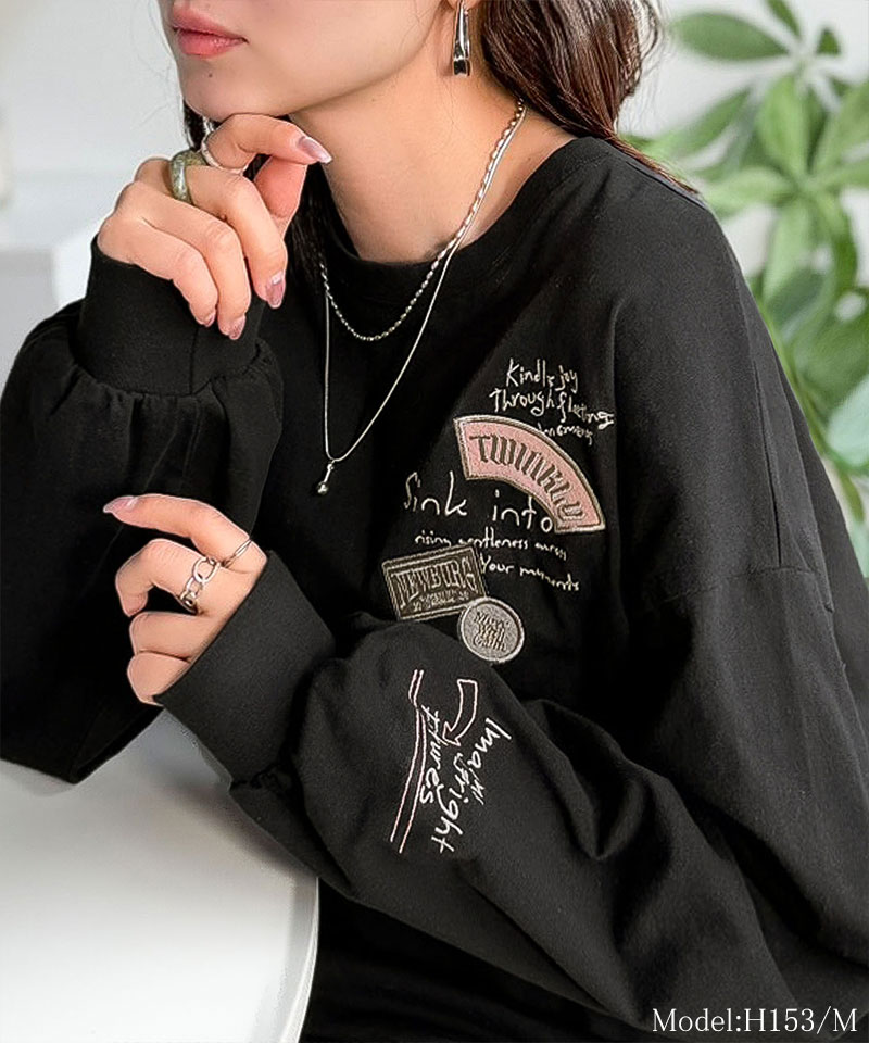 【 クラシカルエルフ classical elf 】 Tシャツ レディース 長袖 綿 100％ 刺繍 ワッペン ドルマン ロンT | classicalelf | 07