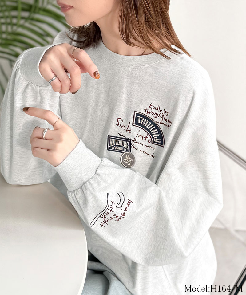 【 クラシカルエルフ classical elf 】 Tシャツ レディース 長袖 綿 100％ 刺繍 ワッペン ドルマン ロンT | classicalelf | 12