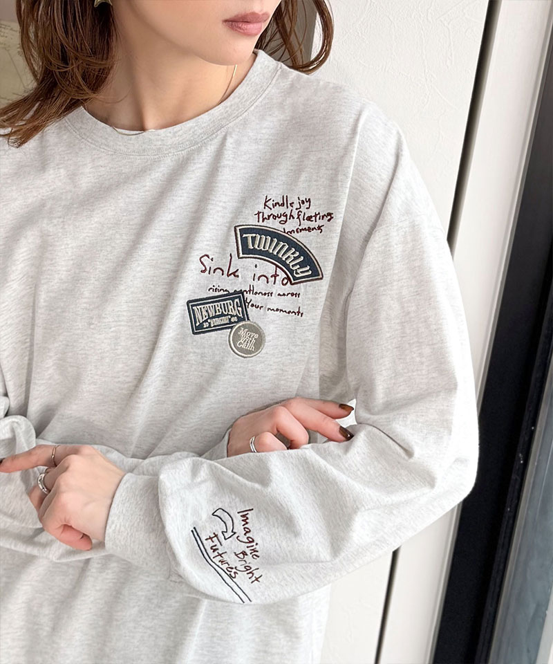 【 クラシカルエルフ classical elf 】 Tシャツ レディース 長袖 綿 100％ 刺繍 ワッペン ドルマン ロンT | classicalelf | 14