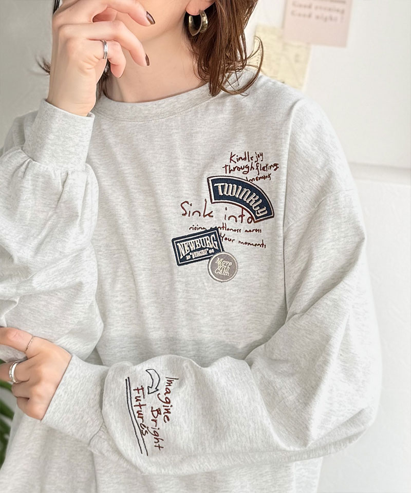 【 クラシカルエルフ classical elf 】 Tシャツ レディース 長袖 綿 100％ 刺繍 ワッペン ドルマン ロンT | classicalelf | 15