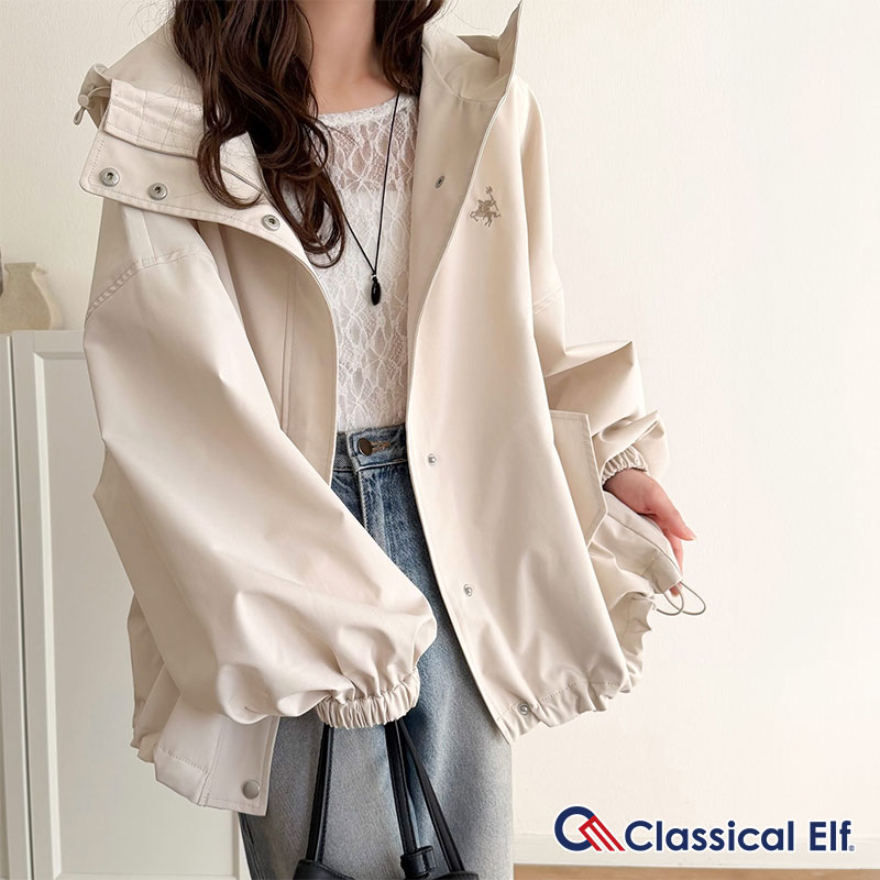 【 クラシカルエルフ classical elf 】 マウンテンパーカー レディース 春 アウター ボリュームスリーブ ショート丈 マウンパ ビッグシルエット | classicalelf