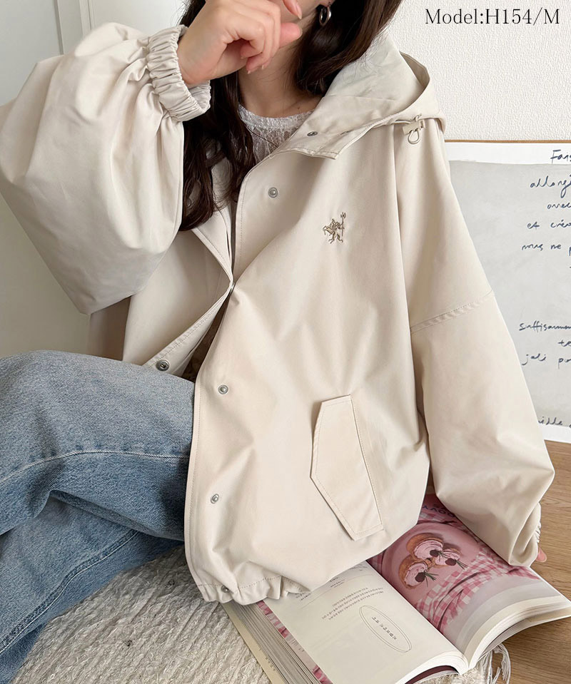 【 クラシカルエルフ classical elf 】 マウンテンパーカー レディース 春 アウター ボリュームスリーブ ショート丈 マウンパ ビッグシルエット | classicalelf | 02