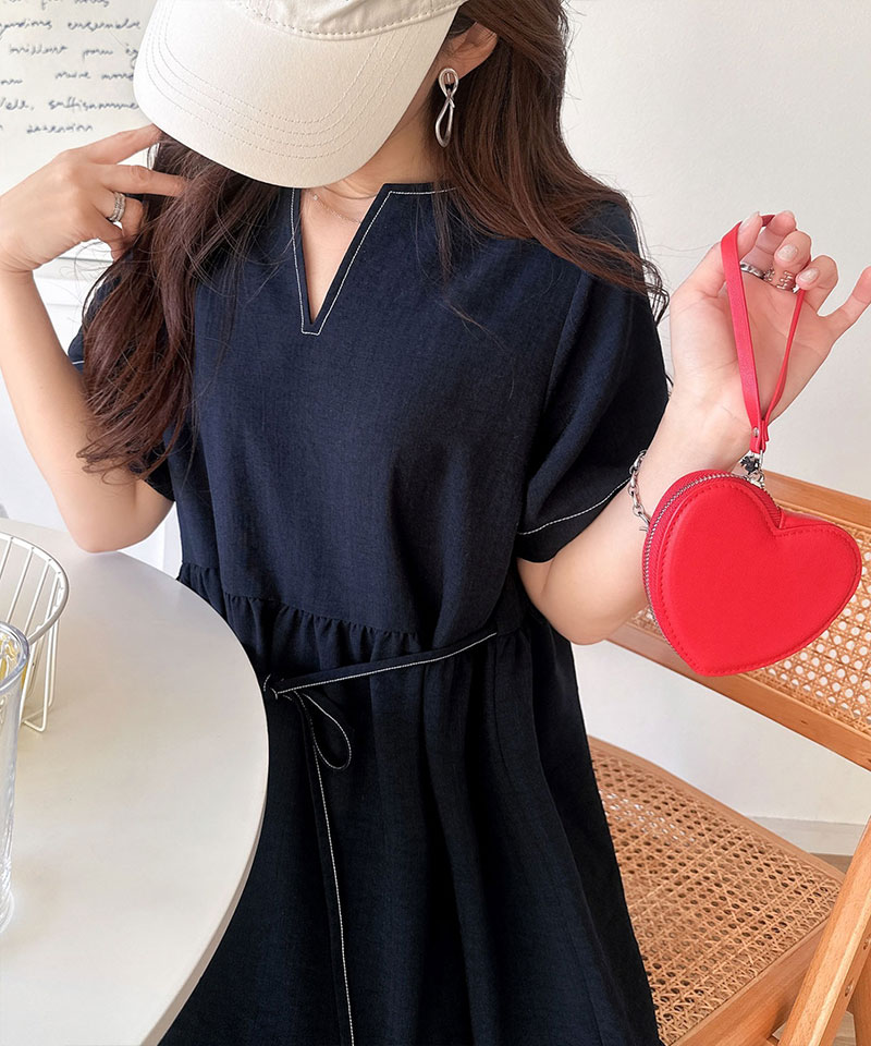 【 クラシカルエルフ classical elf 】 【接触冷感・吸水速乾・UVカット・防シワ機能付き】 ワンピース レディースキーネック リボン ティアード | classicalelf | 15