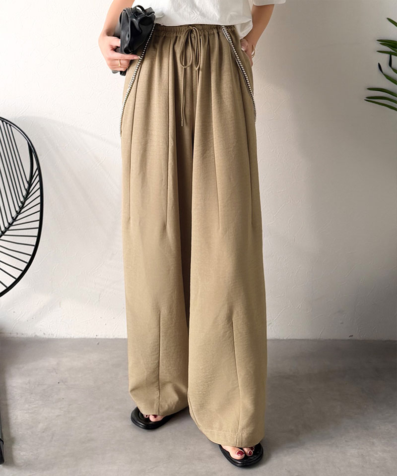 【 クラシカルエルフ classical elf 】 【吸水速乾・防シワ・UVカット機能付き】ボトムス パンツ レディースイージーギャザーパンツ 大きいサイズ | classicalelf | 14