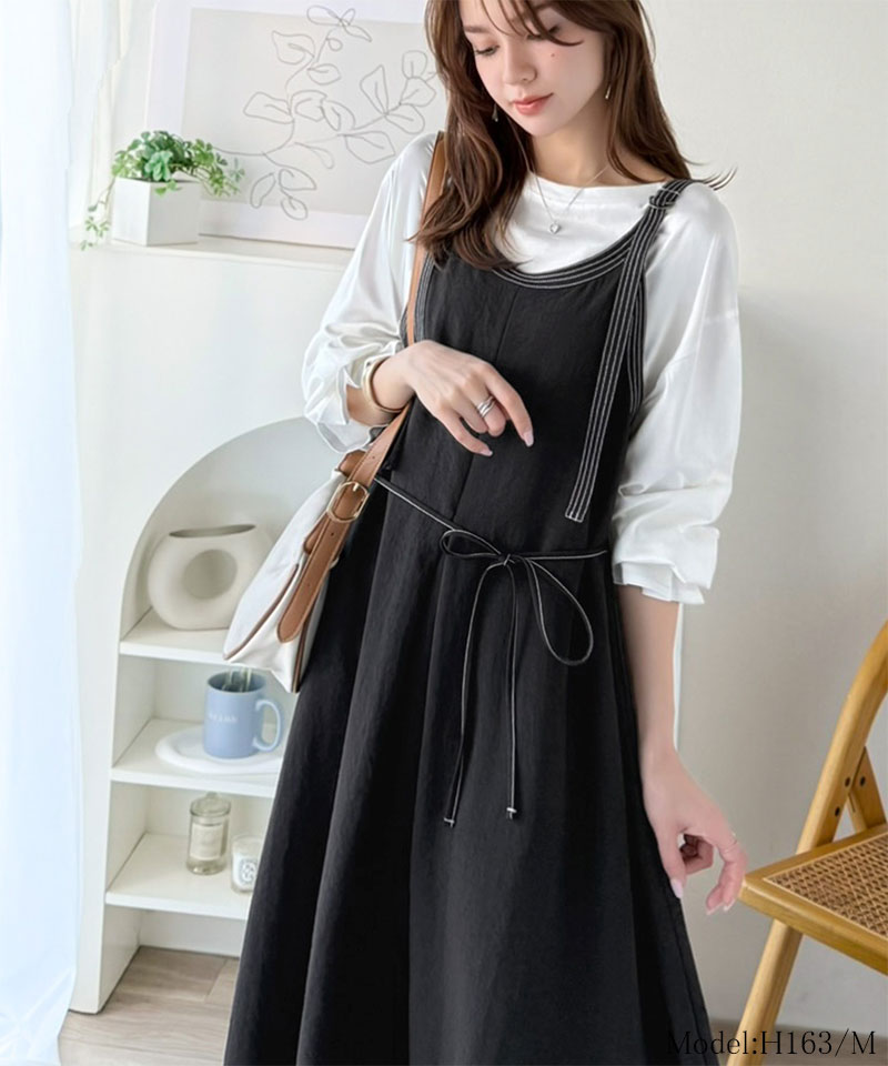 【 クラシカルエルフ classical elf 】【UVカット・防シワ・吸水速乾・接触冷感機能付き】ワンピース レディース 配色 ステッチ フロントタック | classicalelf | 02