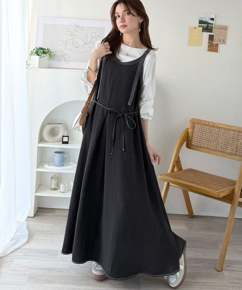 【 クラシカルエルフ classical elf 】【UVカット・防シワ・吸水速乾・接触冷感機能付き】ワンピース レディース 配色 ステッチ フロントタック | classicalelf | 05