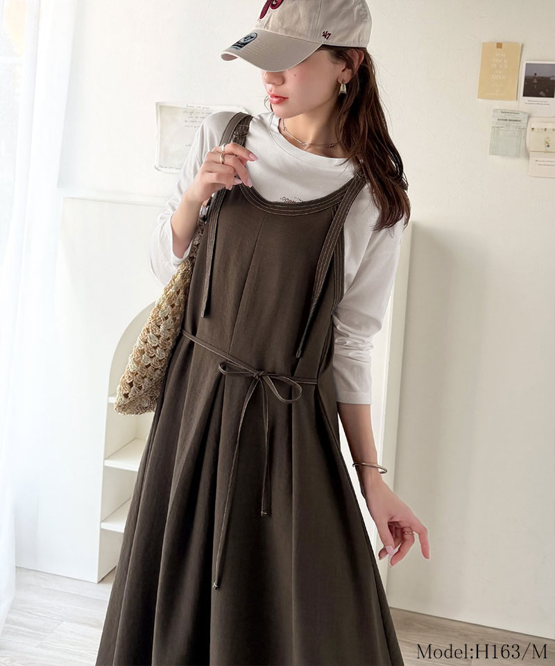 【 クラシカルエルフ classical elf 】【UVカット・防シワ・吸水速乾・接触冷感機能付き】ワンピース レディース 配色 ステッチ フロントタック | classicalelf | 06