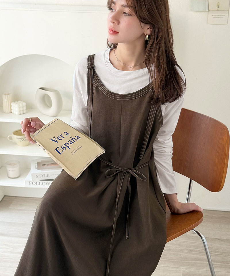 【 クラシカルエルフ classical elf 】【UVカット・防シワ・吸水速乾・接触冷感機能付き】ワンピース レディース 配色 ステッチ フロントタック | classicalelf | 07