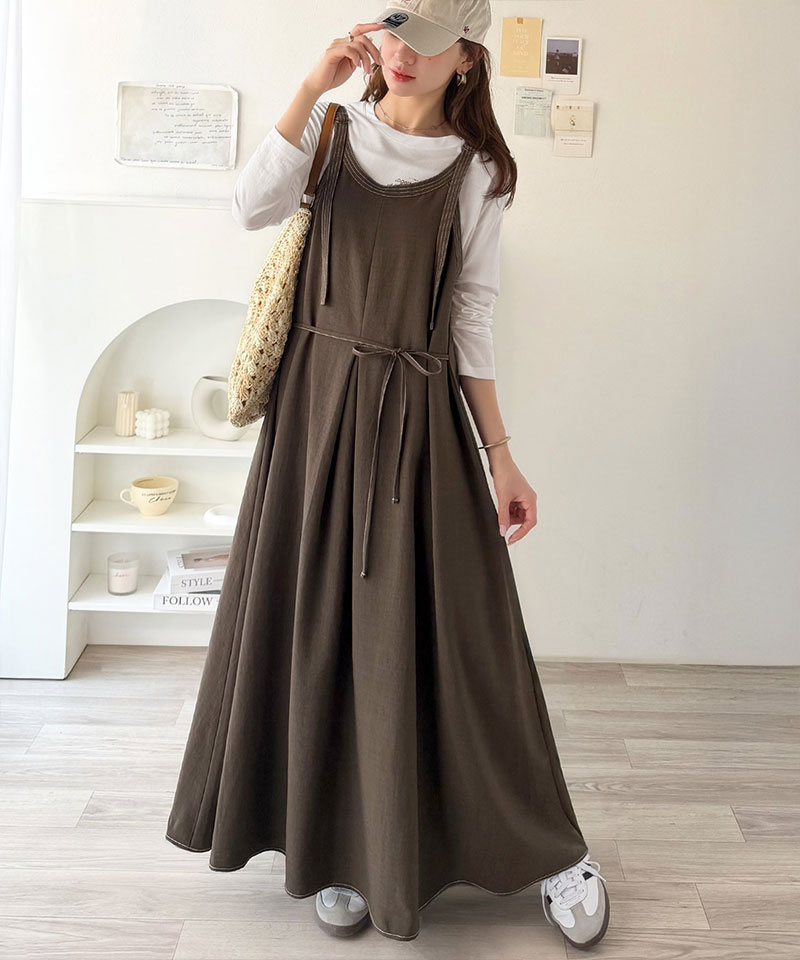 【 クラシカルエルフ classical elf 】【UVカット・防シワ・吸水速乾・接触冷感機能付き】ワンピース レディース 配色 ステッチ フロントタック | classicalelf | 08