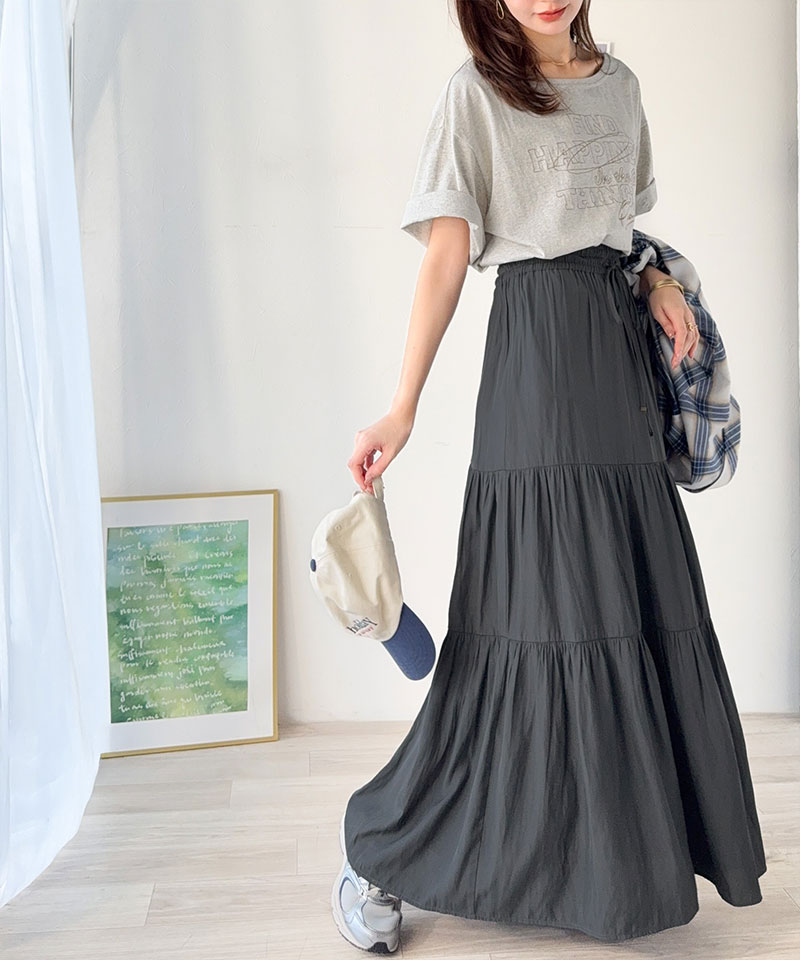 【 クラシカルエルフ classical elf 】 【接触冷感・吸水速乾機能付き】 ボトムス スカート レディース3段 ティアード ロングスカート 大きいサイズ | classicalelf | 15