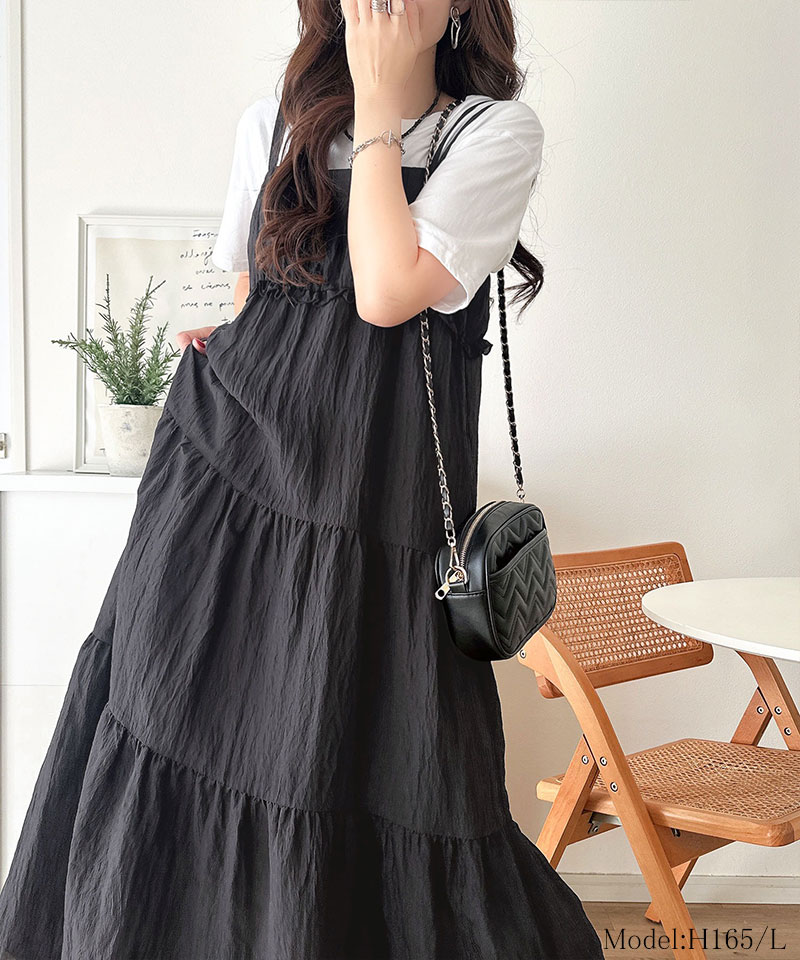 【 クラシカルエルフ classical elf 】ワンピース レディース 楊柳 ワッシャー フリル ティアード ロングワンピ きれいめ カジュアル デイリー 着回し | classicalelf | 02
