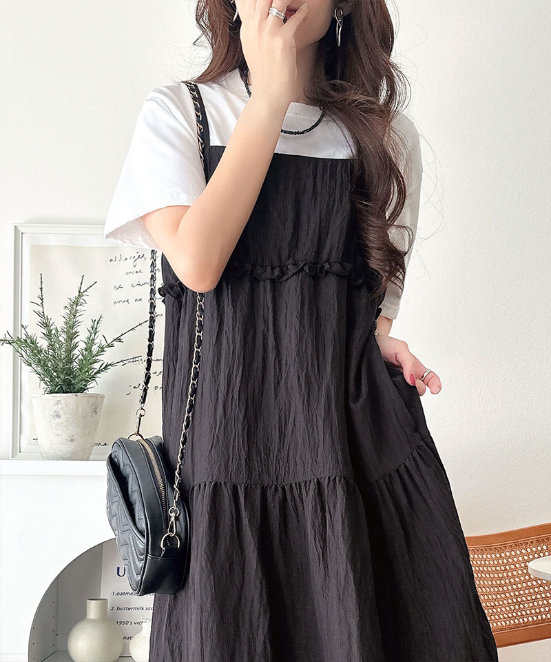 【 クラシカルエルフ classical elf 】ワンピース レディース 楊柳 ワッシャー フリル ティアード ロングワンピ きれいめ カジュアル デイリー 着回し | classicalelf | 03