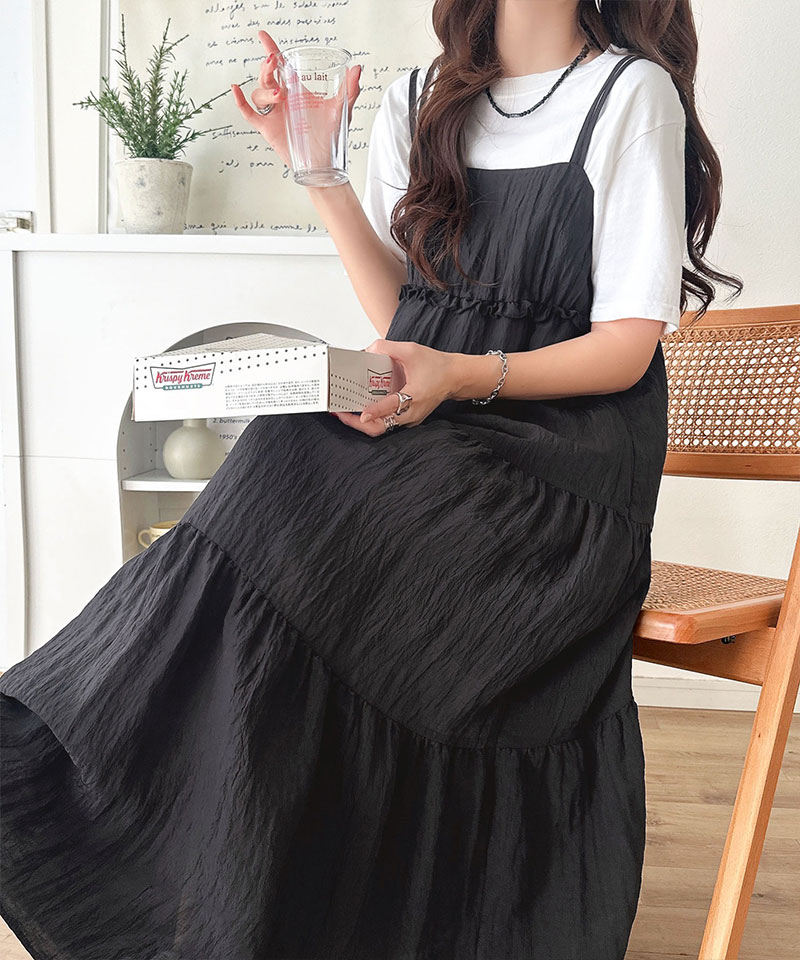 【 クラシカルエルフ classical elf 】ワンピース レディース 楊柳 ワッシャー フリル ティアード ロングワンピ きれいめ カジュアル デイリー 着回し | classicalelf | 04