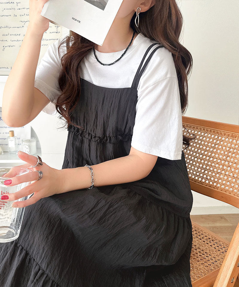 【 クラシカルエルフ classical elf 】ワンピース レディース 楊柳 ワッシャー フリル ティアード ロングワンピ きれいめ カジュアル デイリー 着回し | classicalelf | 05