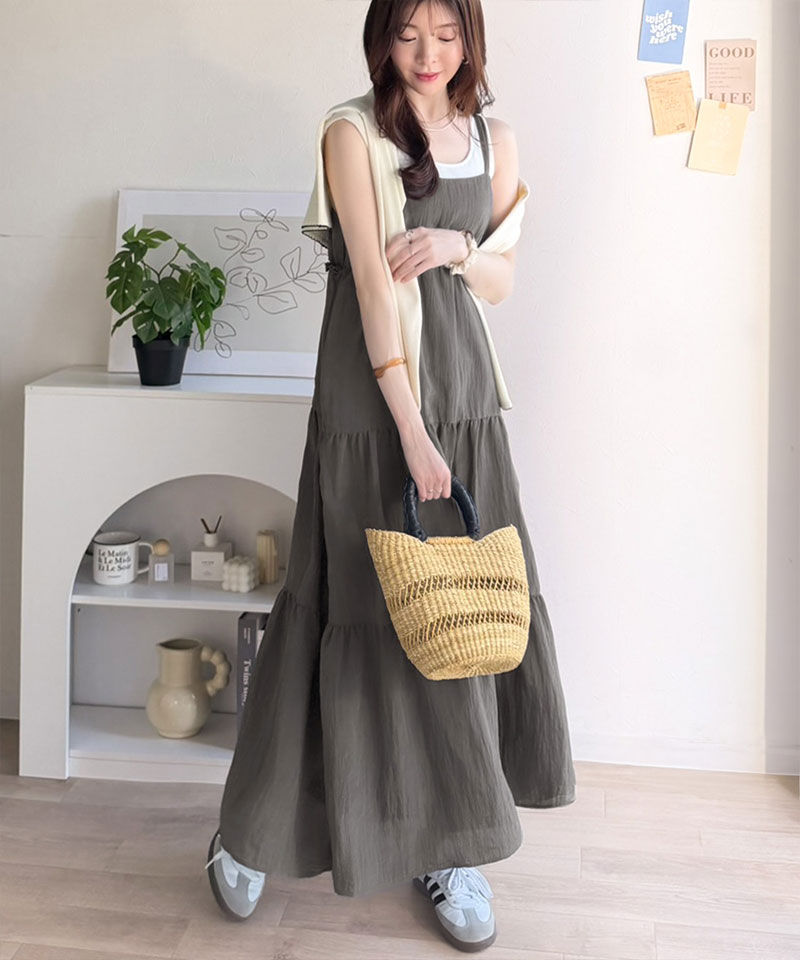 【 クラシカルエルフ classical elf 】ワンピース レディース 楊柳 ワッシャー フリル ティアード ロングワンピ きれいめ カジュアル デイリー 着回し | classicalelf | 08