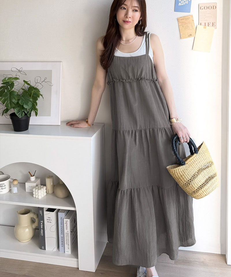 【 クラシカルエルフ classical elf 】ワンピース レディース 楊柳 ワッシャー フリル ティアード ロングワンピ きれいめ カジュアル デイリー 着回し | classicalelf | 09