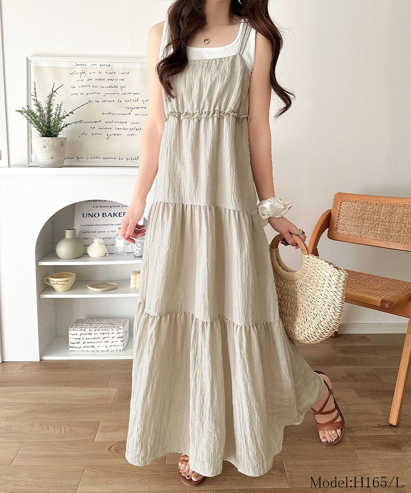 【 クラシカルエルフ classical elf 】ワンピース レディース 楊柳 ワッシャー フリル ティアード ロングワンピ きれいめ カジュアル デイリー 着回し | classicalelf | 12